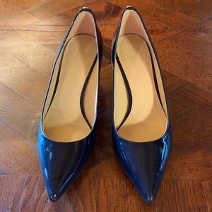 Michael Kors navy patent pumps